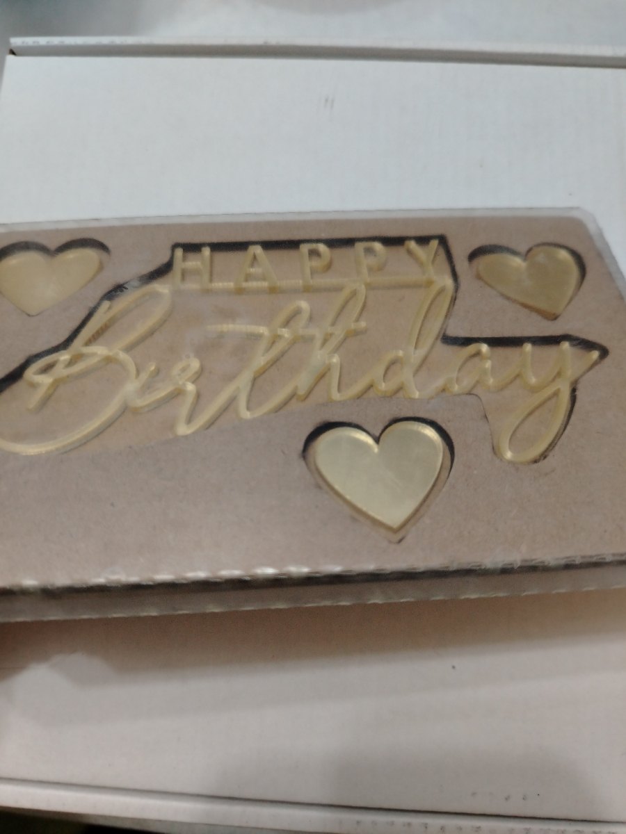 Топпер «Happy Birthday 1шт + 3шт сердечки», Зеркальное золото, 120×60 мм — фото 19